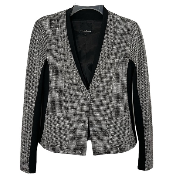 Nanette Lepore Jacket Contrast Panel Sz 6 Black Grey - Picture 1 of 9